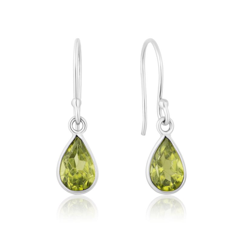 Peridot Pear Cut Drop Earrings
